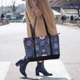 thumbnail image 4 of FORMRS Canvas Laptop Tote Bag for Women with 15.6" Computer Compartments Shoulder Handbag, Blue Fireworks Pattern, 4 of 7