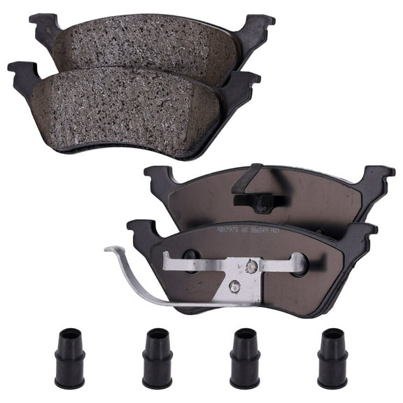 Brake Pad Set Compatible with 2001-2007 Dodge Grand Caravan Chrysler Town and Country 6Cyl 3.3L 3.8L 3.0L Rear
