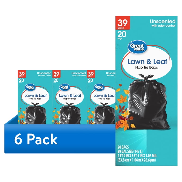 Great Value 39 Gallon Lawn & Leaf Flap Tie Bags, 20 Count photo 1