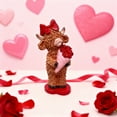 thumbnail image 5 of Chanana Highland Cow Valentine Decor, Cute Resin Valentine's Day Figurines with Flower Table Top Indoor Tiered Tray Tabletop Centerpiece Shelf Office Desk Decorations for Home, Highland Cow Gifts, 5 of 5
