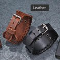 thumbnail image 4 of Pulsera de cuero KAIYANG metal ancho retro hombre cabeza de lobo plata talla 1, 4 of 5