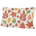 thumbnail image 6 of Acorns and Autumn Leaves Velvet Oblong Lumbar Plush Throw Pillow Cover/Shams Cushion Case - 20x26in - Decorative Invisible Zipper Design for Couch Sofa Pillowcase Only, 6 of 7