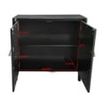 thumbnail image 6 of Connor 2 Door Accent Display Cabinet with Storage Shelf, Black Faux Leather & Silver Buttons, Contemporary, 6 of 8