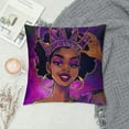 thumbnail image 2 of Nawypu Afro Black Girl with Purple Hair Hold Pillow (No Insert Include) Double Side Design Bolster Pillowcase,for Car,Cushion Couch,Sofa,Bed Cover Home Decorative Cushion Cover, 2 of 5
