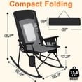thumbnail image 6 of SUNSPIRE 2-Pack Folding Rocking Camping Chairs, Oversized Outdoor Rocker with High Back, Hard Armrests, Carry Bag, 400 lb Capacity Black Gray, 6 of 8