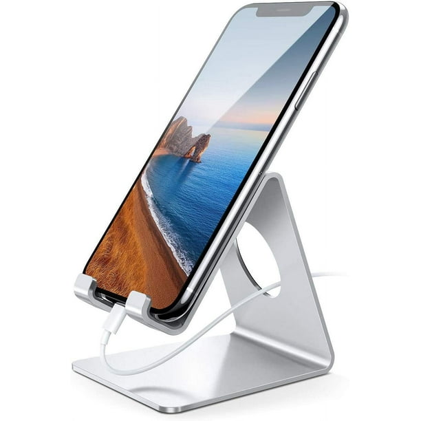 Soporte para teléfono celular Lamicall, soporte de escritorio para iPhone, plateado