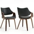 thumbnail image 3 of Set of 2 Beverly White Sherpa Fabric Dining Chair with Colorful Wood, 3 of 8