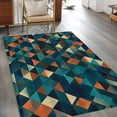 thumbnail image 2 of Kitchen Mats for Floor 3x5 Ft, Teal Orange Abstract Art Non Slip Area Rugs for Kitchen Bedroom Entryway, Geometric Modern Art Washable Carpet Runner Rug Floor Mats for Bedroom Home Decor, 2 of 9