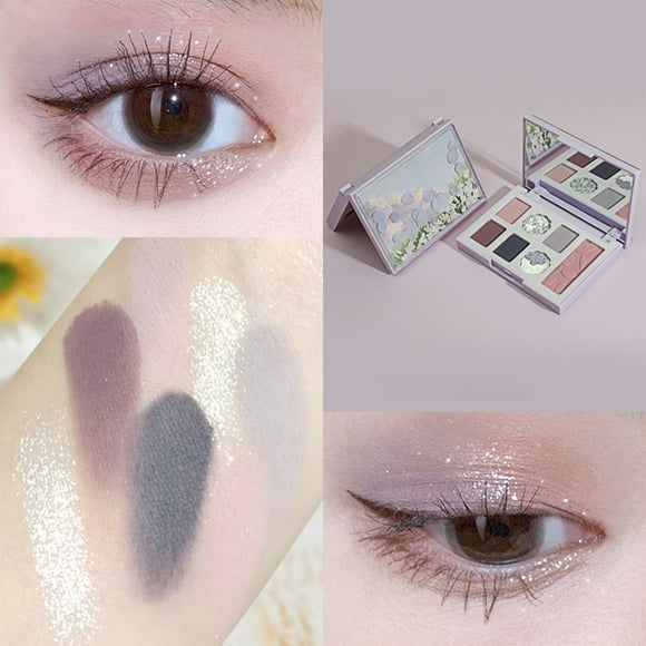 Eyeshadow Petal 7 Color Eyeshadow Palettes Pearlescent Mattes Blue Green Earth Color Makeup Suitable For Any Skin Type, Eyeshadow for Women