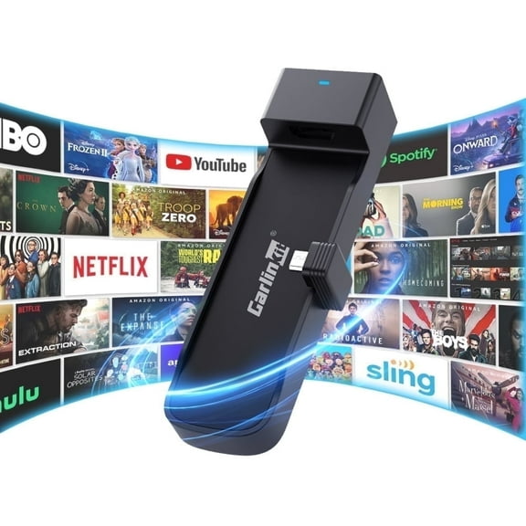 (Upgrade Version)CarlinKit Car TV Mate PRO, 3-in-1 HDMI Input for Fi-re TV Stick in Car, Convert Wired CarPlay to Wireless CP&Android Auto, for Factory Wired CarPlay Vehicles Only (Not for BMW/Tesla)