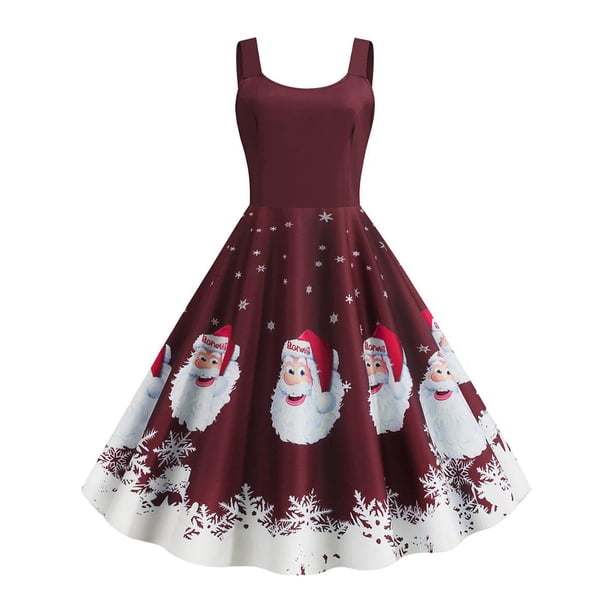 Santa Claus de Navidad del copo de nieve más el vestido Tamaño Rosegal vestidos vintage tallas grandes