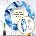 thumbnail image 3 of Designart "Striped Symmetry In Blue And White" Geometric Round Mirror Wall Decor Modern - Large Blue Round Bathroom Mirror - Round Mirror - 29" x 29", 3 of 6