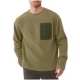 thumbnail image 2 of pstuiky hombres de manga larga, Sudadera con cuello redondo, manga larga, color liso, para hombre, cómoda y cálida para el hogar salir tops xl, 2 of 5