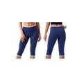 thumbnail image 2 of Pantalones capri para mujer, cintura elástica con ribete de encaje, largo 3/4, estilo cropped, para uso diario informal., 2 of 9
