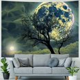 thumbnail image 4 of Creowell  Moon Tapestry Galaxy Tapestry Tree Tapestry Starry Sky Tapestry Mystic Psychedelic Art Tapestry Wall Hanging for Home Decor 40x30inch, 4 of 6