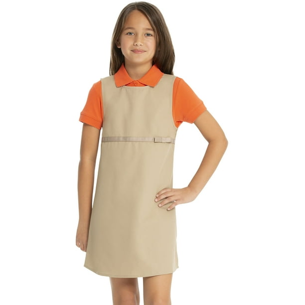 Real School Uniforms Big Kid Empire Waist with Ribbon Bow Jumper 64002