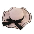 thumbnail image 2 of AYYUFE Windproof Sun Hat Spring Summer Wide Brim Bowknot Decor Straw Hat for Daily Wear, 2 of 8