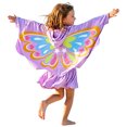 thumbnail image 2 of Grblisyd Girls' Butterfly Swim Cover Up Hooded Terry Zip-Up Bathing Towel Suit Wrap with Pockets for Kids 10-12 Y, 2 of 6