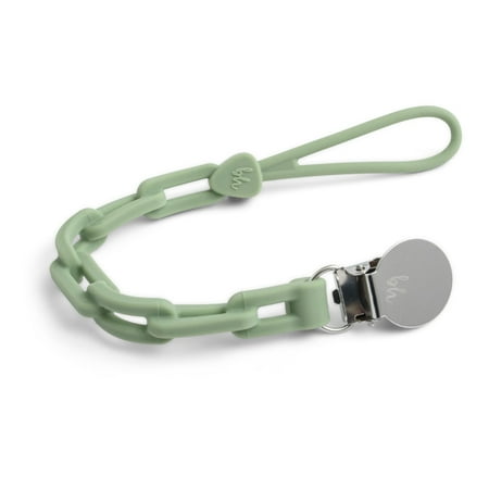 UPC: 0811470032909 | NEW! PaciGrip Silicone Chain Pacifier Clips Color: Sage Green