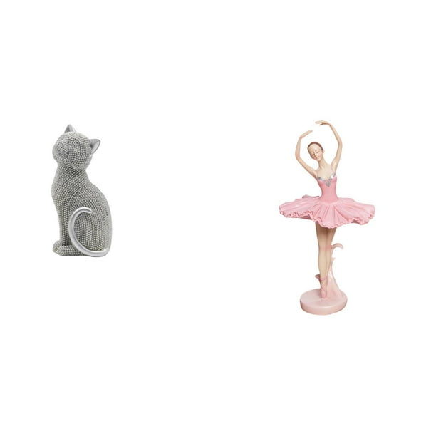 Figura de escritorio,Estatua de gato,linda estantería,escritorio,decoración del hogar,Estatua de la bailarina,Estatua de niña de ballet Escultura de niña de resina Artesanía,Figura de