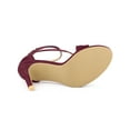 thumbnail image 5 of BLISSFUL STEP Women's Heels Open Toe Back Zipper Ankle Strap Stiletto Heel Sandals Burgundy 8, 5 of 7