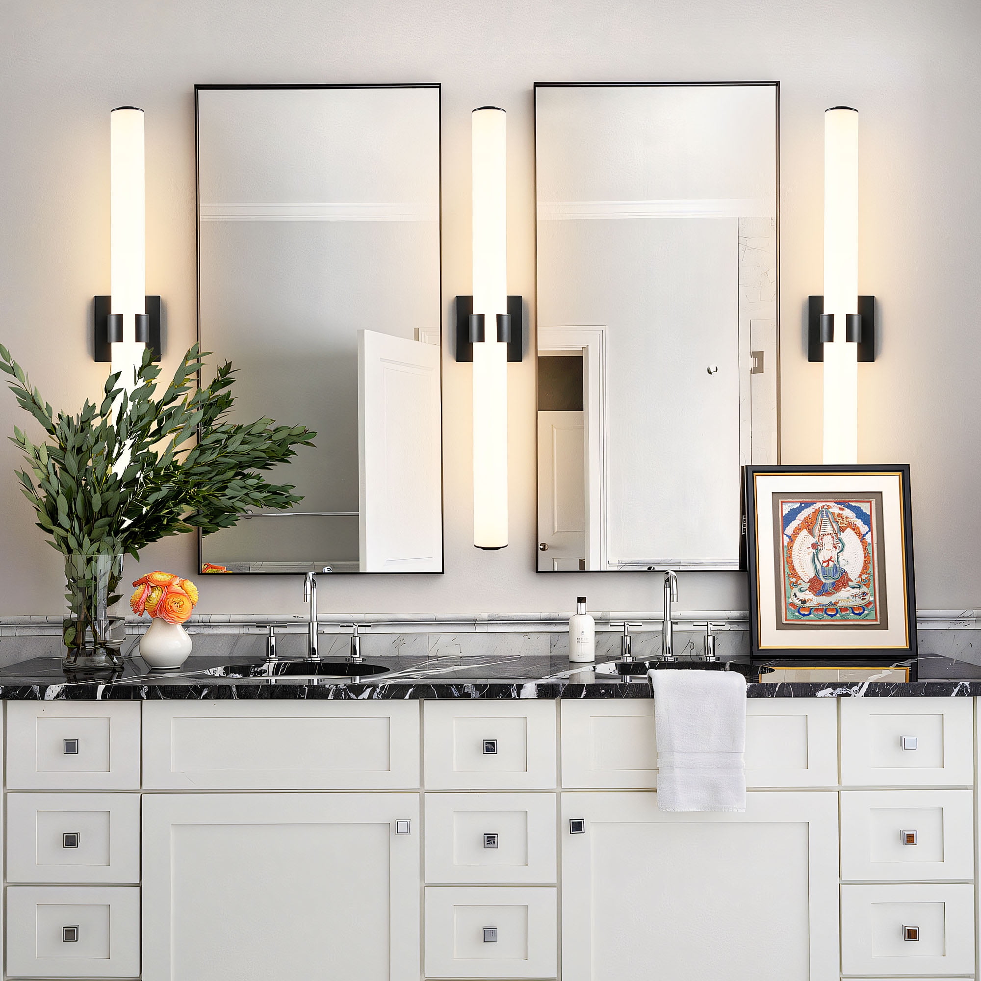 KAISITE Modern 1-Light Dimmable LED Bathroom Vanity Light, Waterproof Lamps for Bathroom, Acrylic Lampshade