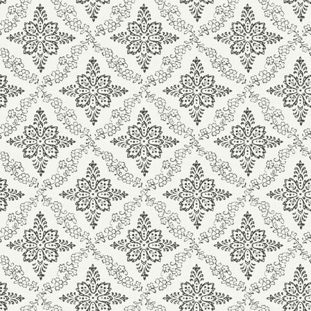 Chesapeake Wynonna Black Geometric Floral Prepasted Non Woven Blend Wallpaper, 20.5-in by 33-ft, 56.4 sq. ft.