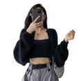 thumbnail image 1 of Womens Shrug Boleros Lightweight Long Sleeve Open Front Cropped Cardigan Sweaters Cardigans for Dresses Streetwear apricot, 1 of 4