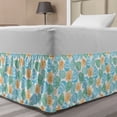 thumbnail image 1 of Seashells Bed Skirt, Colorful Nautical Shells Ocean Elements Seascape Coastal Items, Elastic Bedskirt Dust Ruffle Wrap Around for Bedding Decor, 4 Sizes, Sky Blue Orange, by Ambesonne, 1 of 2