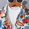 thumbnail image 2 of Boys 2 Piece Hawaiian Outfit Summer Button Down Shirt and Pocket Shorts Sets Beach Vacation Clothes for Kid, 2 of 6