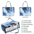 thumbnail image 2 of Large Capacity Tote Bag,Blue White Marble Pattern Handbag Fashion Luxury Tote Bag,15.7"x13"x 5.1" Inches,Laptop Compatible, 2 of 6