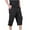Black-07, variant on VIPOIN Men's Cargo Shorts Casual Twill Elastic 3/4 Capri Pants Below Knee Long Shorts with Pockets