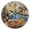 BlacK, variant on YAZAOO Decorative Wall Clock Size：25cm Pizza Pasta Wine Venetian Canal Design Pattern Clock