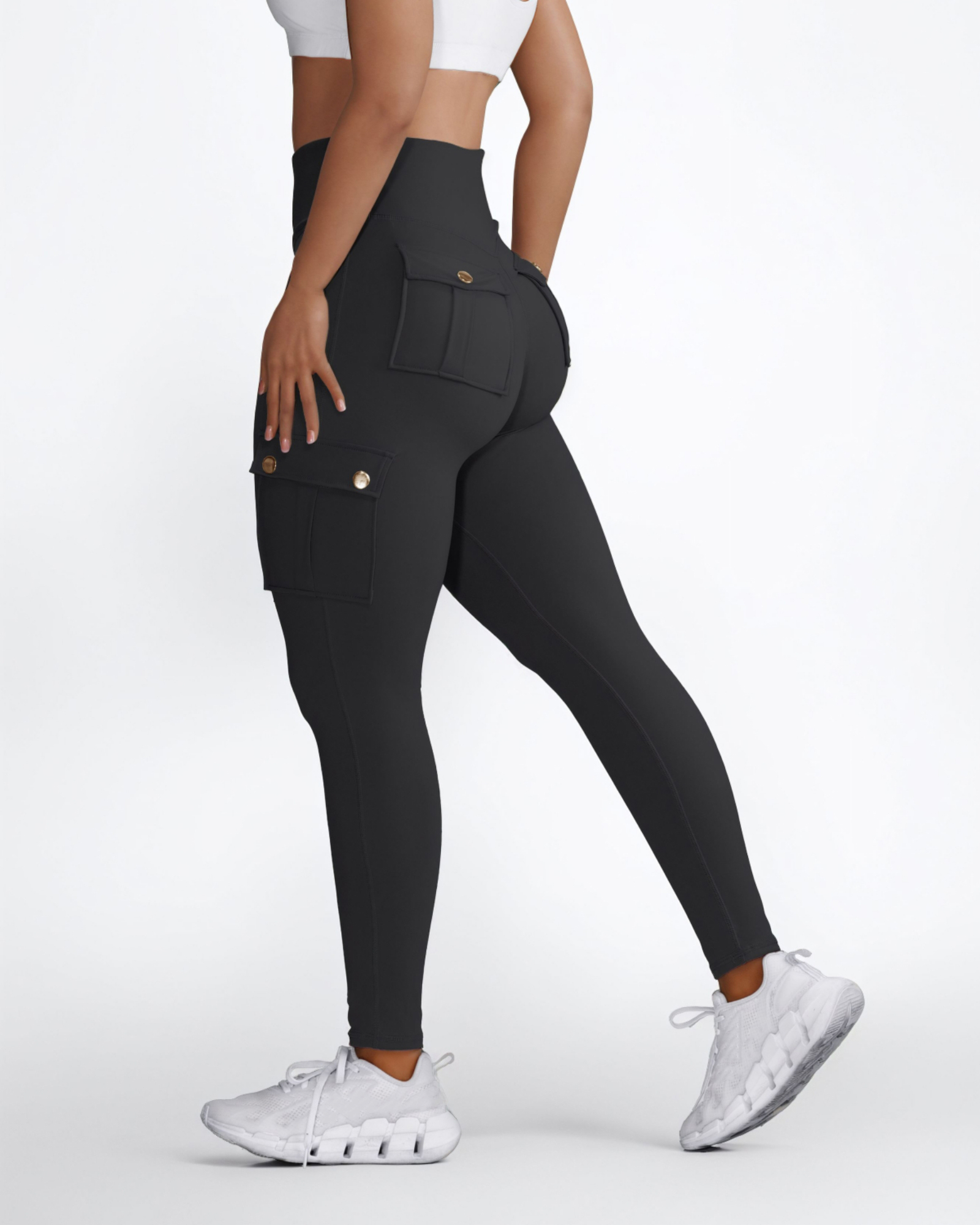 FITOP Women's Cargo Yoga Leggings High Waist with Pockets photo 7