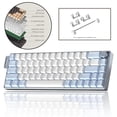 thumbnail image 4 of Artyond Compact Mechanical Gaming Keyboard, QMK/VIA Programmable Hot-Swappable Volume Knob, 32-bit ARM4 Chip, with RGB Backlight 68 Keys USB-C Aluminum Frame Keyboard for Games/PC/Mac, Light Blue, 4 of 7