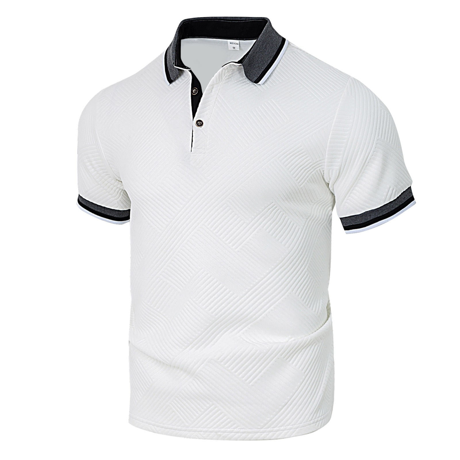 Adult Men's Polo Shirts Short Sleeve Button Polo Tees Lightweight