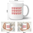 thumbnail image 4 of Hot Pink Preppy Howdy Ceramic Double Side Printed Mug Cup,Trendy Preppy Cow Girl Cowgirl Hot Pink Coffee Milk Tea Mug Cup,Gifts For Teen Girls Teenage Girls - 11 oz, 4 of 4