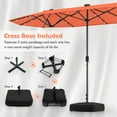 thumbnail image 6 of Costway 13 FT Double-sided Patio Umbrella with Solar Lights Crank Handle Umbrella Base Orange, 6 of 10