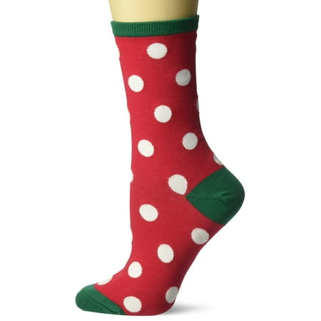 

Hot Sox Women s Novelty Geometric Pattern Crew Large Polka Dots (Red) Shoe Size: 4-10 (Sock Size: 9-11)