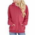 thumbnail image 2 of asjyhkr Womens Hoodies Drawstring Hooded Long Sleeve Pullover Casual Loose Solid Color Breathable Gym Workout Tops with Pockets, 2 of 7
