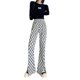 thumbnail image 5 of Pantalones casuales divididos para mujer, pantalones adelgazantes de cintura alta con letras y caída de seda de hielo, pantalones de pierna ancha de moda para primavera y verano, 5 of 5