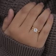 thumbnail image 4 of 14K Yellow Gold Finish Silver Round Cut Diamond Wedding Bridal Ring Set, 4 of 6