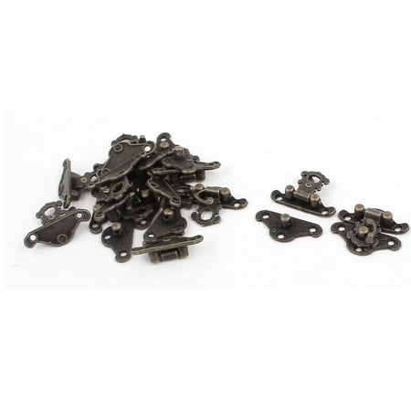 Jewelry Box Wooden Case Toggle Latch Hasp Lock Bronze Tone 23mmx28mmx7mm 10pcs