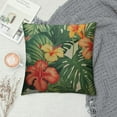 thumbnail image 2 of Shiartex  Hibiscus Flowers Throw Pillow Case Summer Colorful Hawaiian Tropical Plants Palm Leaf Pillow Cushion Cover Decorative Waist Home Decorations 18x18in, 2 of 5