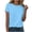 Sky Blue, variant on Kaprioy Summer Tops for Women Short Sleeve Comfy Basic Top Tees Tshirt Crewneck Shirt