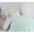 thumbnail image 4 of Ambesonne Teal and White Quilted Bedspread Set 2 Pcs, Mosaic Floral Detail, Twin Size, Mint Green White, 4 of 6