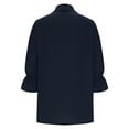 thumbnail image 5 of Casual Shirt for Women Loose Fit Long Sleeve Solid Color Fashion Lapel Womens formal Shirts,Navy,M, 5 of 5