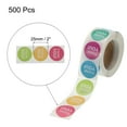 thumbnail image 2 of 1 Roll Thank You Stickers Multicolor 1 Inch Adhesive Round Gift Seal Labels DIY, Business, 500 Count/Roll, 2 of 6