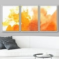 thumbnail image 3 of wall26 Framed Canvas Print Wall Art Set Yellow &amp; Orange Paint Splatter Explosion Abstract Shapes Illustrations Modern Art Bohemian Dramatic for Living Room, Bedroom, Office - 16"x24"x3, 3 of 5