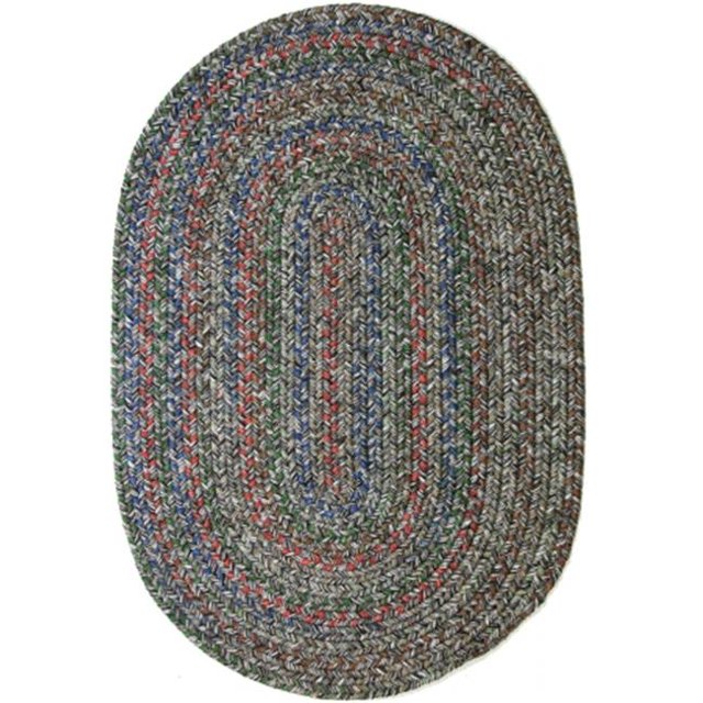 Rhody Rug Sophia Tapis Ovale Tressé, Gris Graphite, 3 x 5 Pi., Réversible Intérieur/extérieur, Lavage des Mains